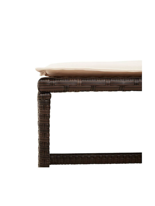 Garden Stool Cube Outdoor Rattan with Cushion Brown 4 Pieces 41x41x36cm