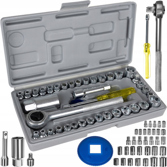Set de chei tubulare și clichet 40buc