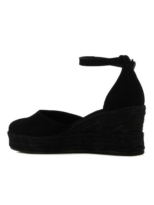 Fratelli Petridi Platforme dama în stil espadrile Negre