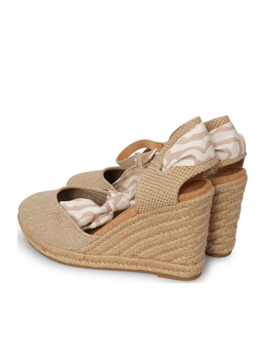 Damenplattformen im Espadrilles-Stil Beige