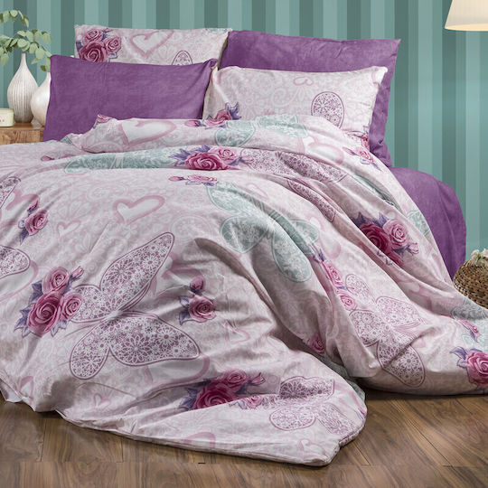 Dimcol Χλόη Σετ Υπέρδιπλο 4τμχ 220x240εκ. 457 Pink