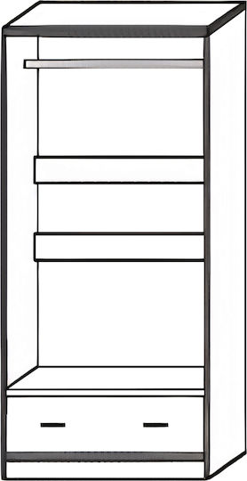 Δίφυλλη Ντουλάπα με Καθρέπτη 60x40x180cm Λευκό/Φυσικό Δίφυλλη Ντουλάπα με Καθρέπτη 60x40x180cm Λευκό/Φυσικό