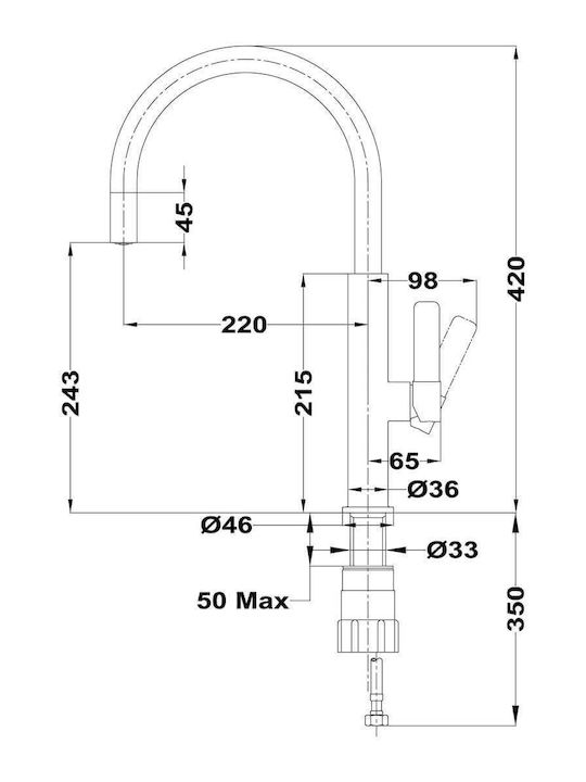 Teka Fot 995 Küchenarmatur Zähler Silber