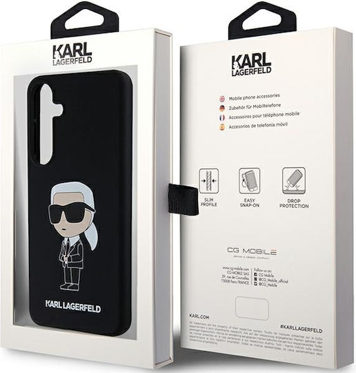Karl Lagerfeld Ikonik Umschlag Rückseite Kunststoff / Silikon Schwarz (Galaxy S24)