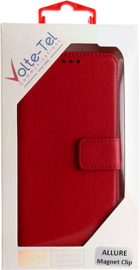 Volte-Tel Allure Magnet Buchen Sie Synthetisches Leder / Silikon Rot (Redmi Note 12 Pro 5G)