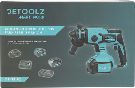 Detoolz Ciocan rotopercutor Baterie Fără perii 18V Solo cu Suport SDS Plus DZ-SE182