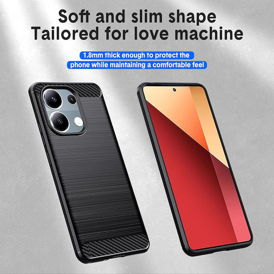 Techsuit Carbon Back Cover Silicone Black (Redmi Note 13 Pro 4G / Poco M6 Pro 4G)