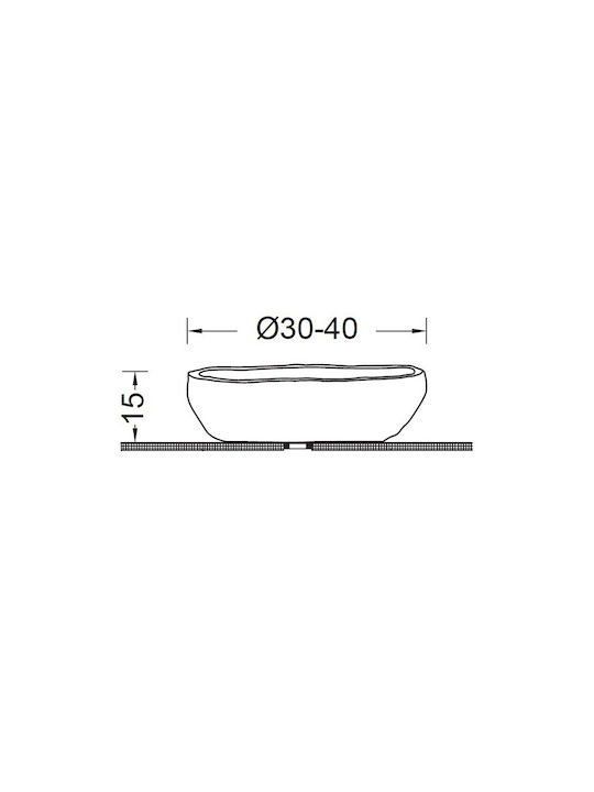Fossil Vero Riverstone Countertop Sink Stone 30x30x15cm Riverstone