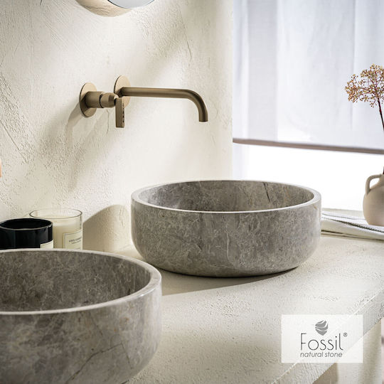 Fossil Thalo Επικαθήμενος Νιπτήρας Μαρμάρινος 39x39x14cm Fossil Thalo Επικαθήμενος Νιπτήρας Μαρμάρινος 39x39x14cm