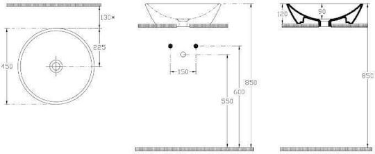 Voss Milo PVD Надеждна мивка Inox 33x33x12см Inox Brushed