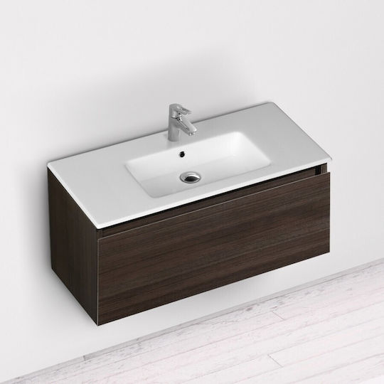 Bianco Ceramica Flat Aufgesetztes Waschbecken Porzellan 121.5x46.5cm White