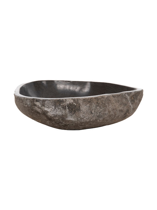 HomeMarkt Επικαθήμενος Νιπτήρας Πέτρινος 55x44x16cm Γκρι