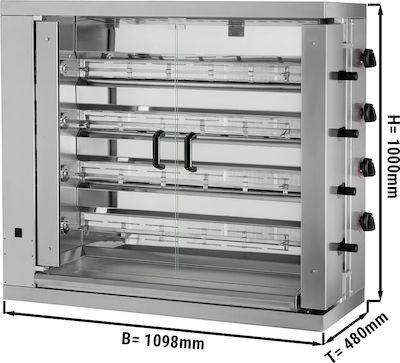 Ggm Gastro Gm424e-b Grătar de găini pe gaz Eco 21kw 4 cuptoare 24 de pui