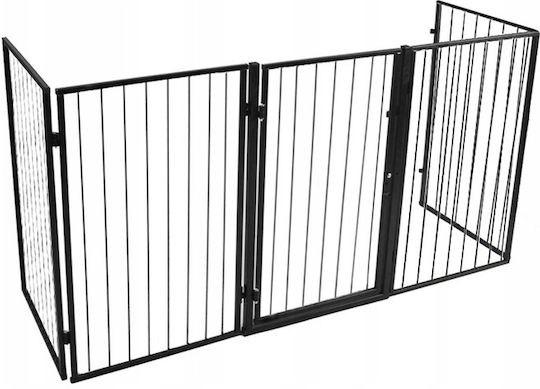 Ecran de protecție pentru șemineu din metal 74.5x74.5cm Negru