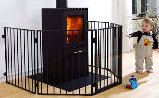 Ecran de protecție pentru șemineu din metal 74.5x74.5cm Negru