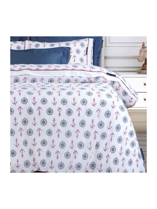 Greenwich Polo Club Bettwäsche-Set Überdoppel 240x260cm. 2182 White-red-red-blue 4Stück