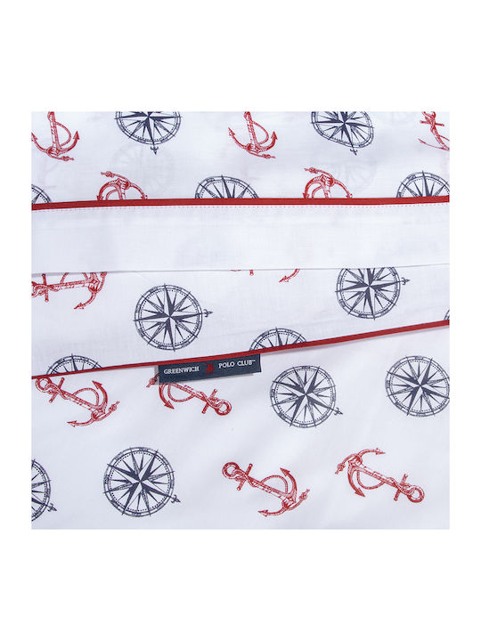 Greenwich Polo Club Bettwäsche-Set Überdoppel 240x260cm. 2182 White-red-red-blue 4Stück