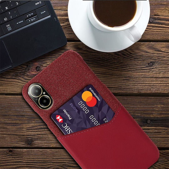Card Slot Umschlag Rückseite Kunststoff Rot (Realme C67)