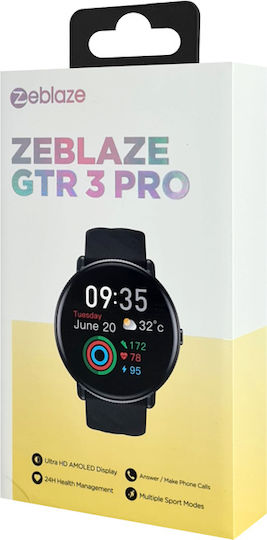 Zeblaze GTR 3 Pro Stainless Steel 45mm Smartwatch με Παλμογράφο (Μαύρο)