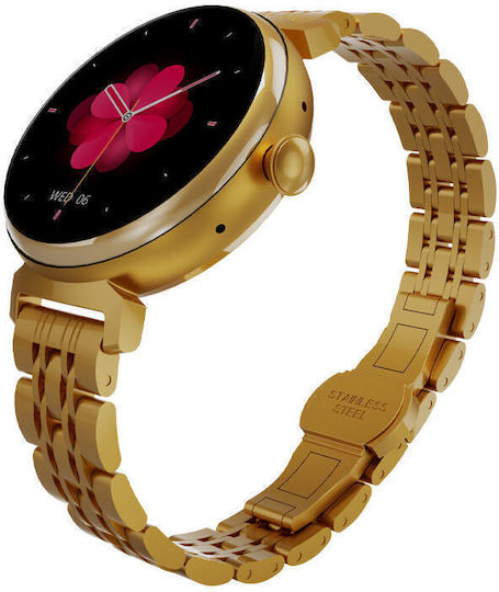 HiFuture Aura Edelstahl Smartwatch mit SIM und Pulsmesser (Gold)