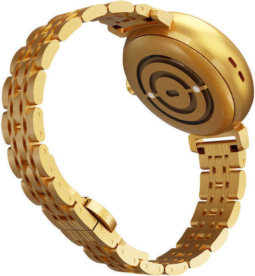 HiFuture Aura Edelstahl Smartwatch mit SIM und Pulsmesser (Gold)