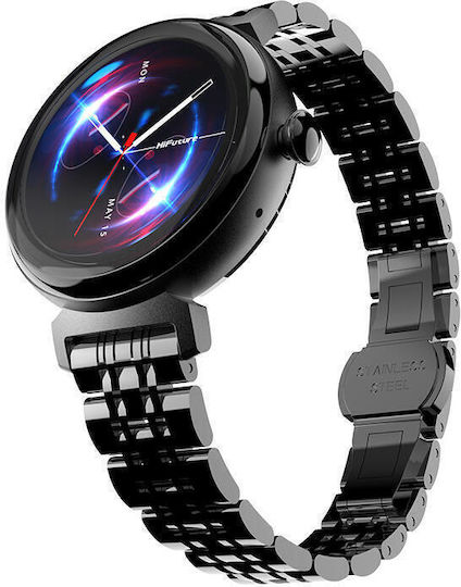 HiFuture Aura Edelstahl Smartwatch mit SIM und Pulsmesser (Schwarz)