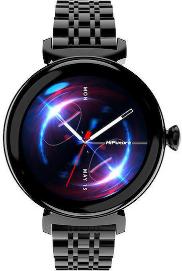 HiFuture Aura Edelstahl Smartwatch mit SIM und Pulsmesser (Schwarz)