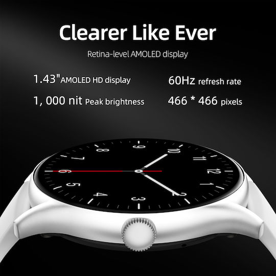 QCY GT S8 Aluminium 46mm Smartwatch with Heart Rate Monitor (Gray)