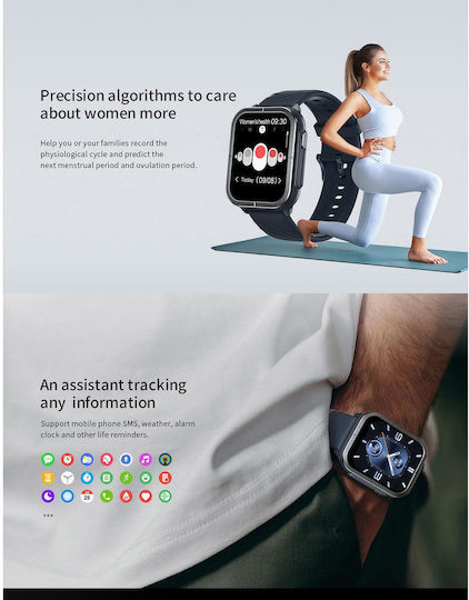 Mibro C3 Smartwatch με Παλμογράφο (Μαύρο)