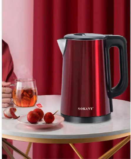 Sokany Kettle 2.5lt 1500W Red