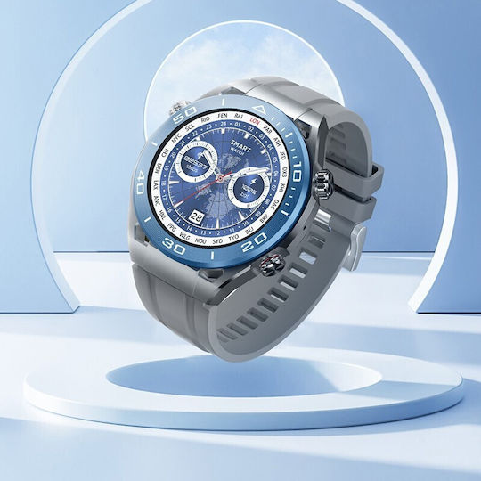Hoco Y16 Smartwatch with Heart Rate Monitor (Silver / Blue)