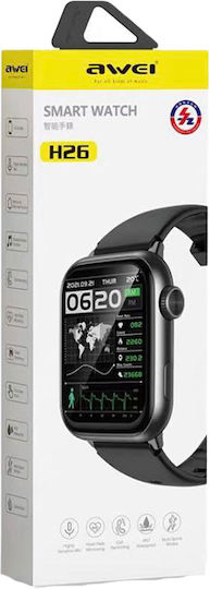 Awei H26 Smartwatch με Παλμογράφο (Μαύρο)