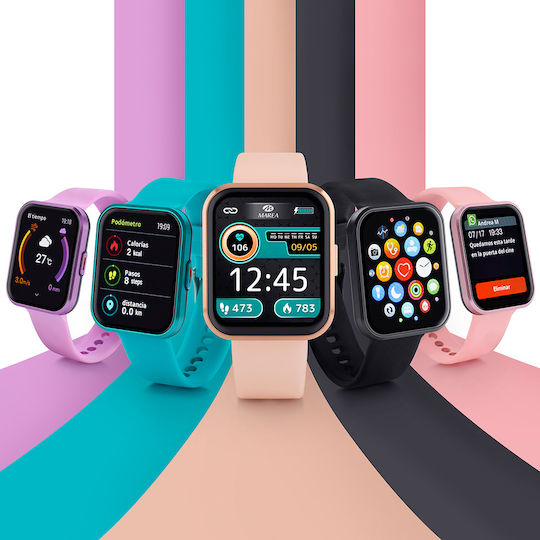 Marea B63003/3 Smartwatch με Παλμογράφο (Ροζ)