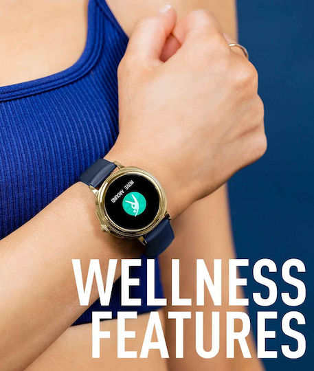 Reflex Active Series 25 Stainless Steel 38mm Smartwatch with Heart Rate Monitor (Navy Gold)