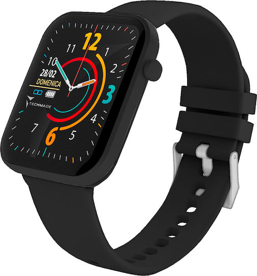 Techmade Hava TM-HAVA Aluminium Smartwatch mit Pulsmesser (Full Black)