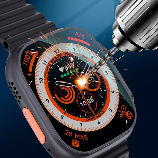 NO.1 DT8 Ultra+ Smartwatch με Παλμογράφο (Πορτοκαλί)