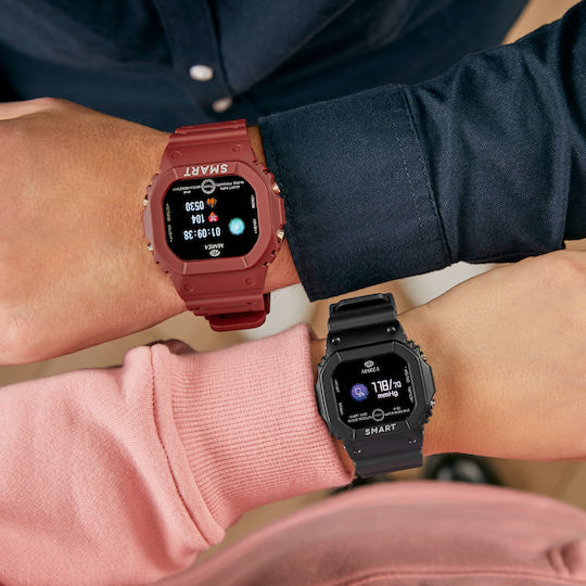 Marea B57008 40mm Smartwatch mit Pulsmesser (Rot)