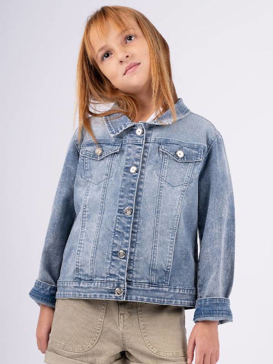 Geacă Denim Pentru Copii Albastră