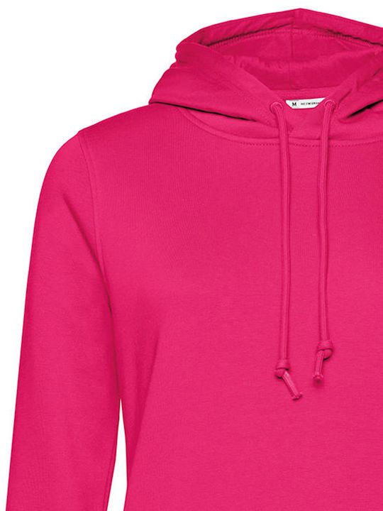 B&C Organic Women's Long Sleeve Promotional Sweatshirt Magenta Pink