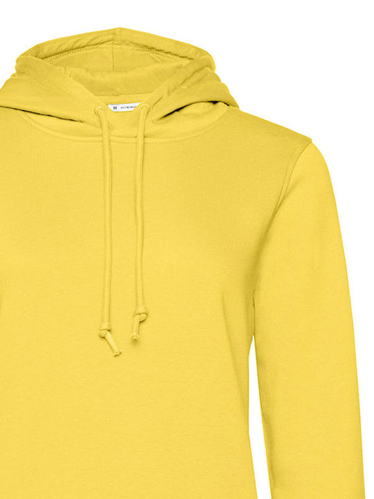 B&C Organic Women's Long Sleeve Promotional Sweatshirt Yellow Fizz