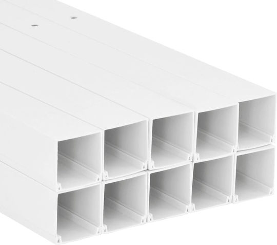 vidaXL Cable Channel Floor made of Plastic White 1m