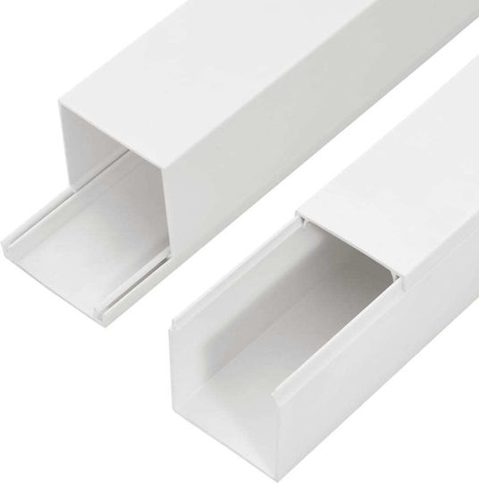 vidaXL Cable Channel Floor made of Plastic White 1m