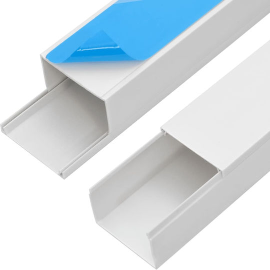 vidaXL Cable Channel with Sticker Floor made of Plastic White 1m
