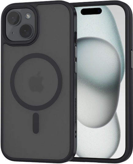 Spacecase Hybrid Magsafe Задна корица Пластмаса Черен (iPhone 15)
