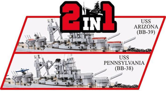 Cobi Building Blocks Pennsylvania - Class Battleship 2in1 Executive Edition for 10 Plus Years 2088 Pieces