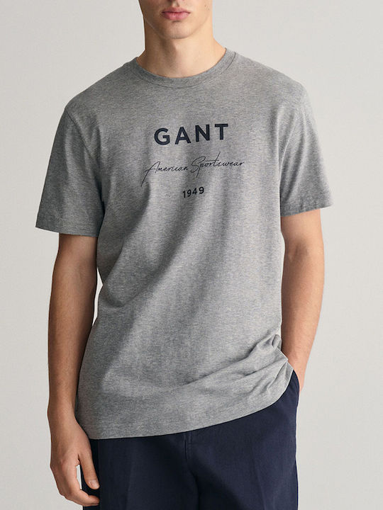 Gant T-shirt Bărbătesc cu Mânecă Scurtă Gri