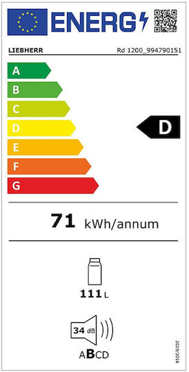 Liebherr Ψυγείο Συντήρησης 111lt Υ85xΠ50xΒ60.7εκ. Λευκό Pure