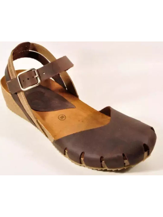 Καλοκαιρινές Γυναικείες Πλατφόρμες Brown/Gold