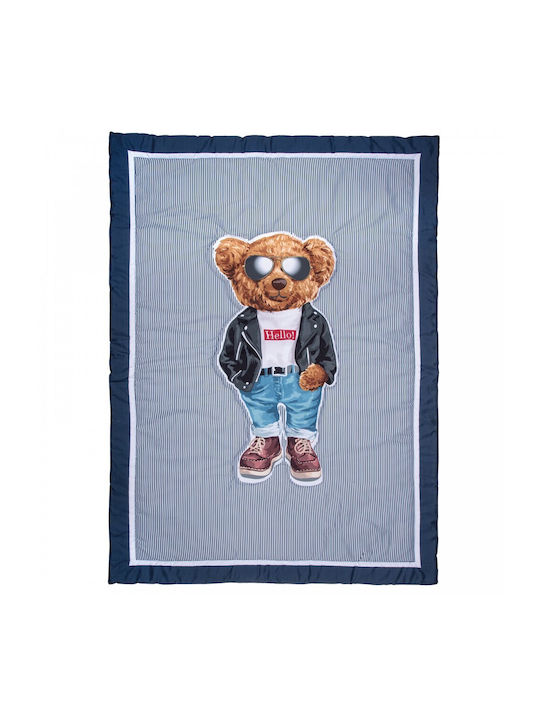 Greenwich Polo Club Βρεφικό Κουβερλί Microfiber Λευκο, Μαυρο, Μπλε 110x150cm