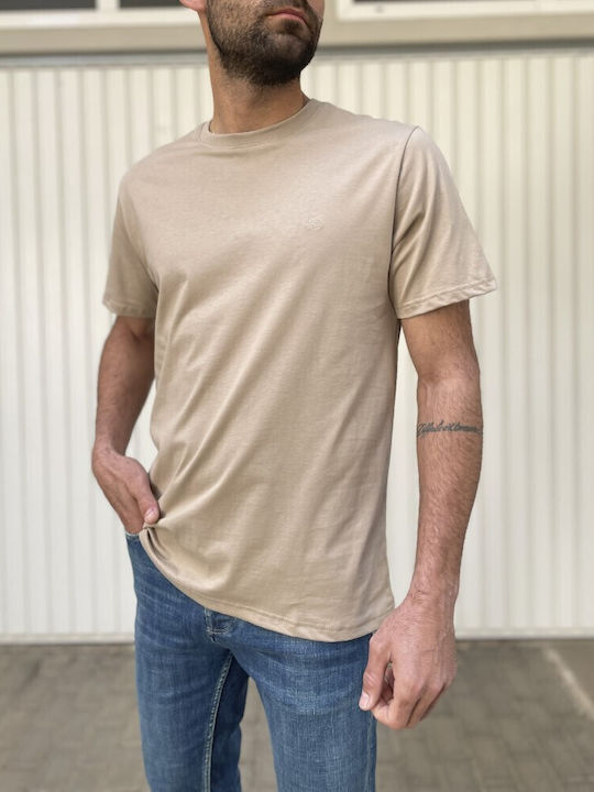 Everbest T-shirt Bărbătesc cu Mânecă Scurtă beige